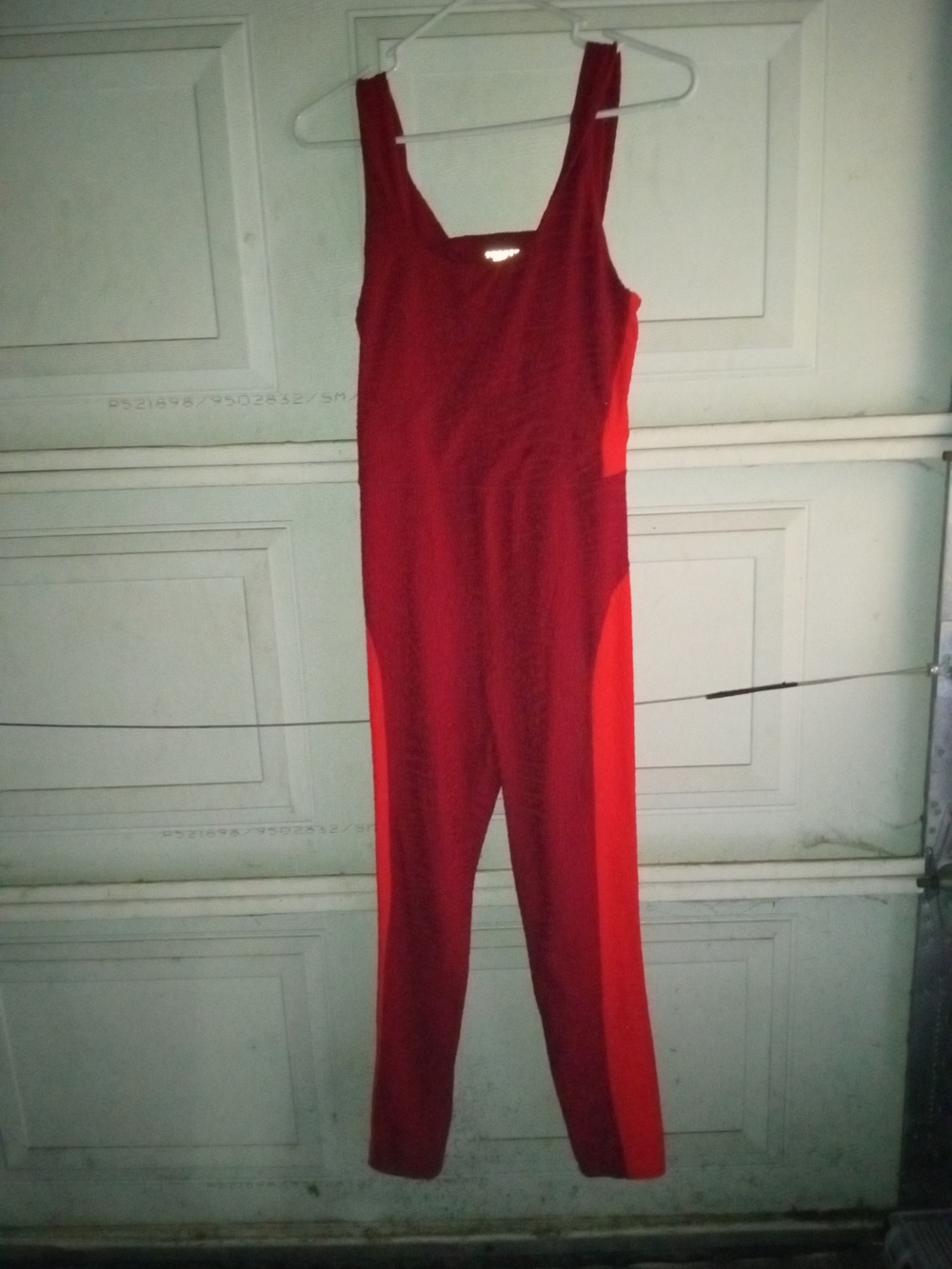 Twenty Red Sleeveless Slim Jumpsuit with Side Panels